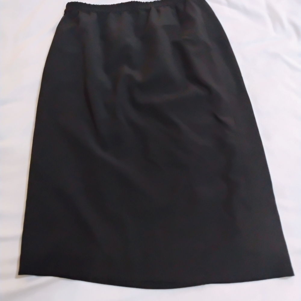 Classic Black Pencil Skirt with Elastic Waist